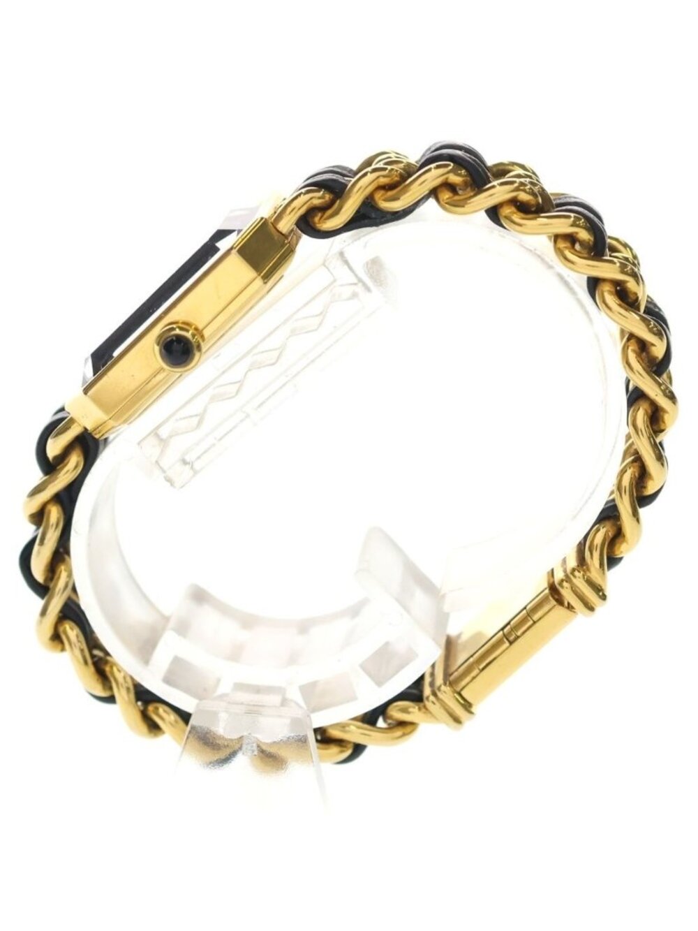 Chanel Premier M Black Dial Square Chain Leather Quartz Watch Gold - Picture 3 of 6